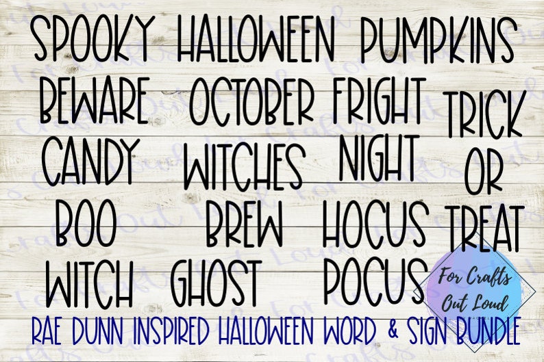 Download Halloween Word / Phrase / Sayings SVG Bundle / Rae Dunn | Etsy
