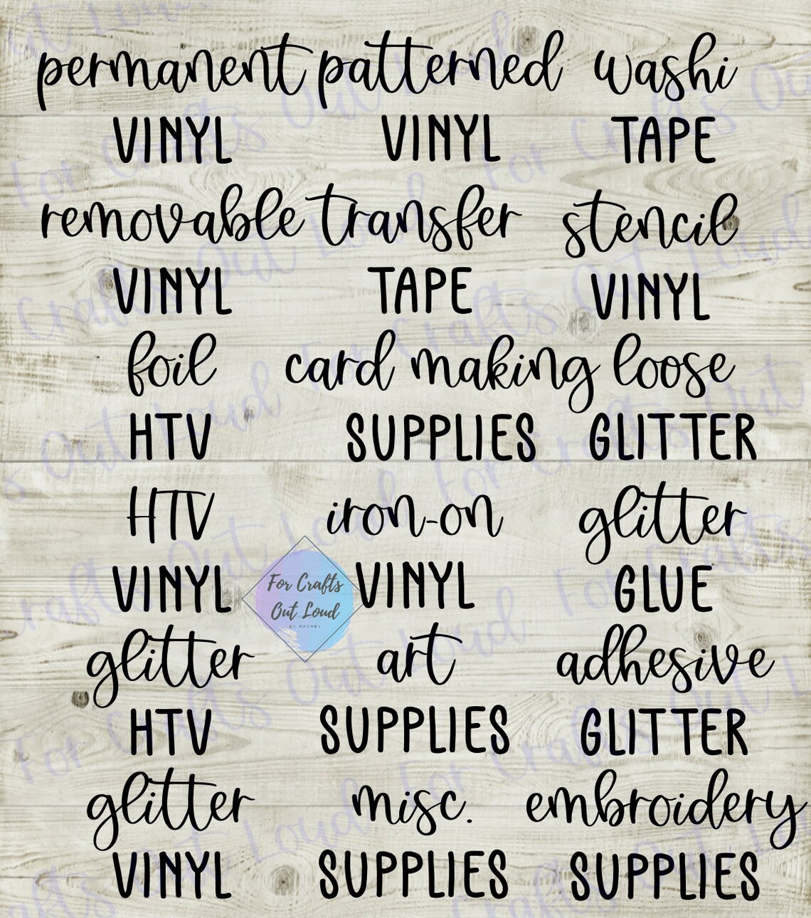 Craft Room Labels SVG / Art Supply SVG Labels / Craft Supply Etsy