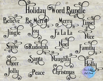 Christmas Word / Phrase / Saying SVG Holiday Bundle
