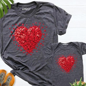 Mama Mini Valentines matching shirt, Valentines day shirt, Mama mini heart shirt, Mom Baby valentines shirt, Mother Daughter valentine teess