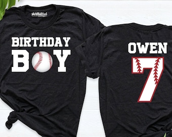 Baseball Birthday shirt, Boy birthday shirt, baseball birthday party shirt, Custom Age name Birthday Shirt, personalized birthday boy shirts