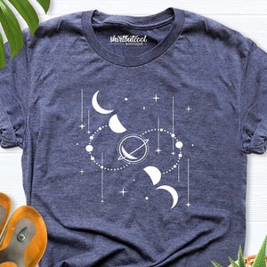 Moon shirt, Moon Phases shirt, Space moon shirt, Astrology Shirt, Astronomy shirt women, Moon Stars Shirt, Space Lover Gift, Celestial Shirt