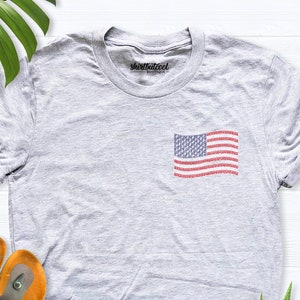 American Flag Shirt, 4th Of July Flag Tee, American Fourth Of July Flag Tee, Flag Musician Shirt, USA Flag Distressed Shirt, Patriotic Shirt