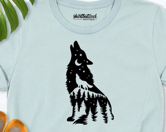 Wolf Shirt, wolf Lover Shirt, Wolf Gift, Wild Animal Shirt, Wolf Lover Gift, men wolf tshirt, wolf shirt women, Forest Wolf Shirt, camp tees