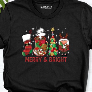 Merry Christmas shirt,Christmas Coffee cookie shirt, Merry bright Christmas gift tee, matching Christmas family shirt, Christmas party shirt