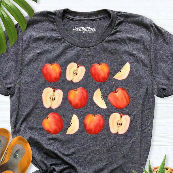 Apple shirt, Fruit shirt, Apple Festival T-Shirt, Fall Apple Shirt,  Apple Tee, Farm fresh apple shirt, Kawaii Vegan Food Shirt, Foodie Gift