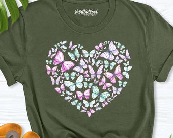 butterfly shirt women, Butterfly Chart Shirt, Spring tshirt, Butterfly Shirt, Butterfly Lover shirt, butterfly teess, Cute Butterflies shirt