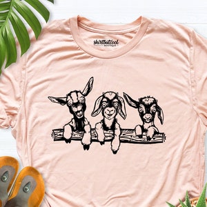Chemise chèvre femme, T-shirt chèvre, chemise animaux de la ferme, chemise chèvre drôle enfants, chemise t-shirts amoureux de la chèvre, chemise fermière garçon, chemise frères et sœurs pour 3