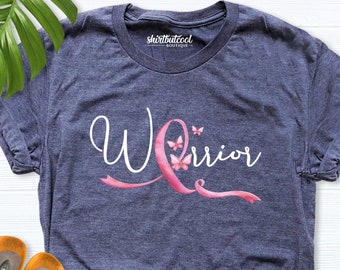 Breast Cancer Warrior Shirt, Pink Ribbon Awareness Tee, Cancer Survivor Tee, Warrior Tshirt, Cancer Fighter Shirt,Cancer Motivational Tshirt
