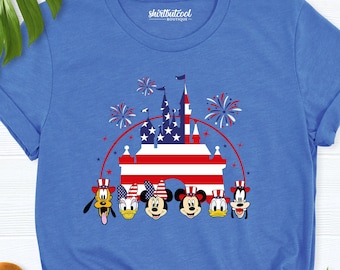 Disney 4th of July Shirts, Family Disneyland Fourth Of July Shirt, Patriotic Disney tshirt, 4th of July Mickey and Friends,Disney Trip Shirt