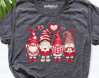 Gnome Valentines day Shirt,Cute women valentine shirt, Valentines Day Shirt her, Love Gnome Shirt, Kids valentines tees, valentine gnome tee