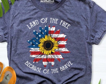 Fourth Of July Shirt, 4th Of July Shirts, Independence Day Shirt, 4th Of July tees, American Flag Shirt, Patriotic Shirt, America Sunflower