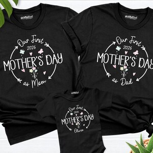 First Mothers Day Family Shirt mom dad baby matching Tee 1st Mothers Day As Mommy Daddy Me Shirt 1st Time Moms Day Shirt mothers day Shirt image 1