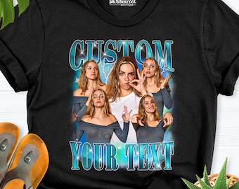 Personaliza tu propia camiseta pirata, camiseta pirata con foto, camiseta con foto de novia, camiseta retro de los 90, camiseta pirata de rap personalizada, camiseta pirata de cumpleaños