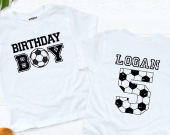 Soccer birthday boy shirt,Soccer birthday party shirt, Custom name Age Birthday soccer shirt, Kids Sport Birthday shirt,Soccer Birthday tees
