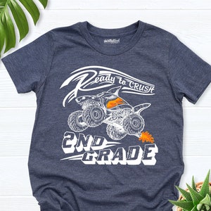 Second grade shirt boy, back to school shirt boys, I&#39;m Ready To Crush 2nd Grade Shirt, Monster Shark T-Shirt, first day of school shirt 2nd