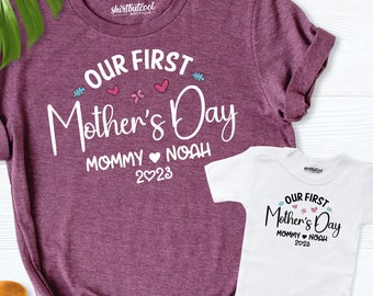 first mother day shirt, Our First Mothers Day Shirt, mothers day matching shirt, first mothers day gift, mother day shirt personalized gifts