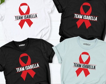 Chemise ruban rouge de l'équipe de lutte contre le cancer du sang, chemise ruban rouge, chemise de sensibilisation au cancer du sang, t-shirt de l'équipe de soutien contre le cancer, chemise ruban rouge de la semaine VIH sida