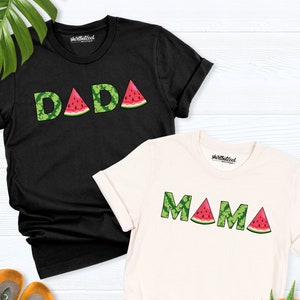 Watermelon Mama Shirt, funny summer fruit gift, watermelon dada shirt, Mama Shirt,fruit birthday Shirt dad mom, Matching Family summer Shirt