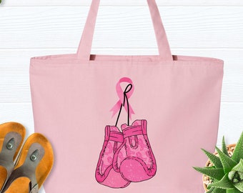 Bolsas de mano para el cáncer de mama, bolsa con lazo rosa, bolsas de regalo para supervivientes de cáncer de mama, bolsa para hijas que luchan contra el cáncer de mama, bolsa motivacional