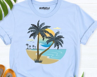 beach vacation shirt, Palm Tree shirt, Summer Vacation shirt, Hawaii shirt, Summer T-Shirt, Summer Beach Tee, Tropical Beach Vacation Shirts