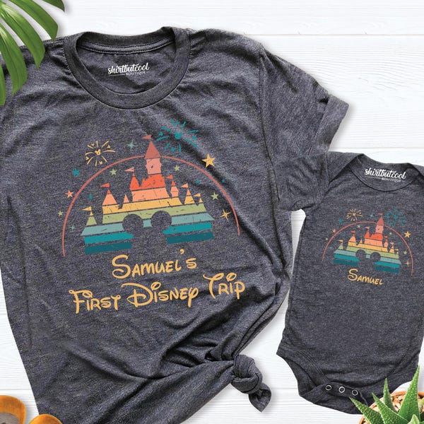 First Disney Family Trip Shirt, Custom Disney Vacation Tee, Disneyland Matching Crew Tshirt, Disneyworld Family Shirt, First Disney Shirt