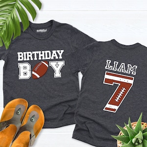 Football birthday shirt boy, Football birthday party tee, Custom birthday football shirt, Kids name age birthday shirt, Sport Birthday Shirt