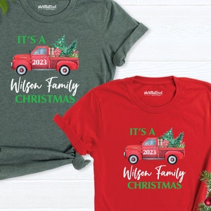 Red Truck Christmas Family Shirt, Custom Christmas family Shirt Matching family Christmas shirt, Retro Christmas shirt, 2024 Christmas shirt