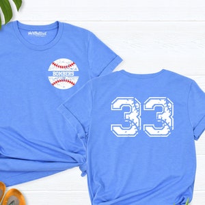 Bombers Baseball Hoodie Royal With Name and Number Bombers Baseball Hoodie Royal With Name and Number