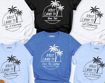 most likely to vacation shirt, family vacation most likely shirt, family beach vacation shirt, group vacation funny shirt, matching vacation