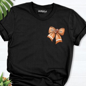 Football Bow shirt, Football Mom gift Shirt, Coquette Football shirt women, Football Sister shirt, Football girlfriend shirt, Football shirt