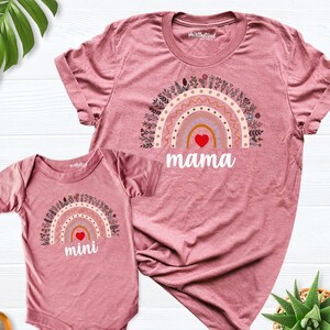 Rainbow Mama Mini Matching outfit,Mommy Baby Custom Shirt, Mom and Daughter Shirt, Mothers Day tees Shirt, Mama Mini Shirt, Retro mother tee
