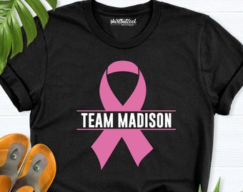 Custom Breast Cancer Support Team shirt, Breast Cancer Family shirt, Cancer team Matching shirt, Team Cancer Shirt, personalized Pink Ribbon