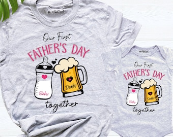 2025 fathers day shirt, our first fathers day shirt, new daddy tees, first fathers day matching outfit,dad girl baby shirt, dad boy baby tee
