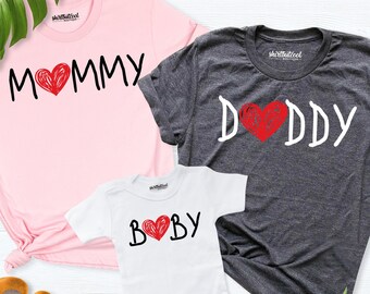 family valentines day shirt, Matching family shirts, new family teess, mommy daddy baby outfits, cute family shirt, valentine mom dad shirts