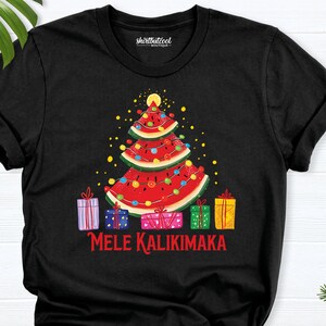 Mele Kalikimaka shirt,Tropical Christmas Tree shirt, Christmas Hawaiian shirt, Christmas tshirt, Hawaii Holiday tee, Christmas in july shirt