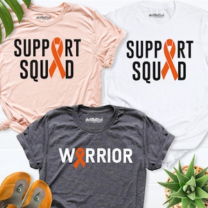MS awareness shirt, leukemia cancer shirt, orange ribbon Support Squad shirt, Ms survivor shirt, leukemia awareness shirt, cancer family tee