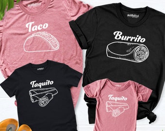 taco burrito family shirt, Taco Taquito Shirt, Family tees, Fathers Day Shirt Matching, Burrito Taco Taquito, Fathers Day tees, dad mom baby