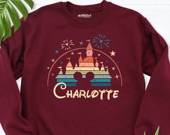Personalized Disney sweatshirt,Disney Family long sleeve, Family Disney castle Hoodie, Disney vacation shirt,Disney trip matching sweatshirt