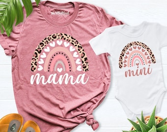 Rainbow Mama Mini outfit, Mama and Baby Shirt, mommy Mama Shirt, mothers day gift, Rainbow Mini bodysuit, Mama Mini Matching Shirt, mom gift