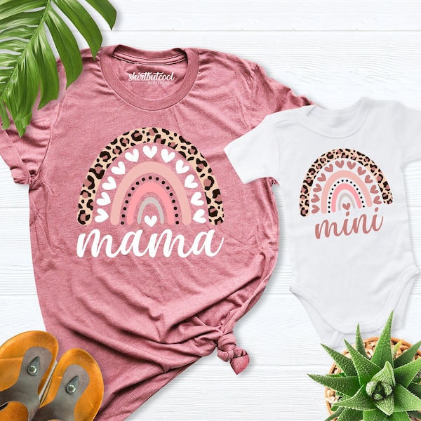 Rainbow Mama Mini outfit, Mama and Baby Shirt, mommy Mama Shirt, mothers day gift, Rainbow Mini bodysuit, Mama Mini Matching Shirt, mom gift