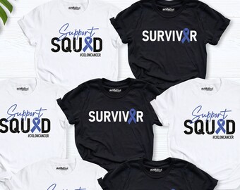 Blue ribbon Colon Cancer shirt, Colon cancer Support squad shirt, Colorectal Cancer Shirt, Colon Cancer awareness Shirt,colon cancer fighter