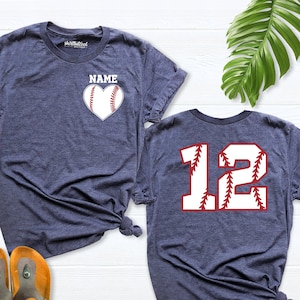 baseball shirt women, custom baseball shirt, baseball mom shirt, baseball number name shirt, family baseball shirts, girlfriend baseball tee