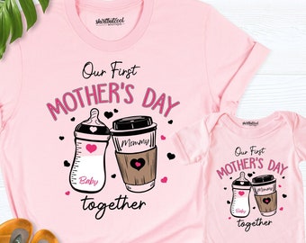 first mothers day tshirt for baby matching 1st mothers day outfit 2026 our first mother day shirt Mom Boy girl baby shirt mommy and me shirt