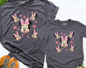 Disney Minnie Mouse shirt, Coquette Bow Minnie Shirt, Disney shirt women, Pink Disney Minnie Shirt, Disneyworld  mom daughter Matching Shirt