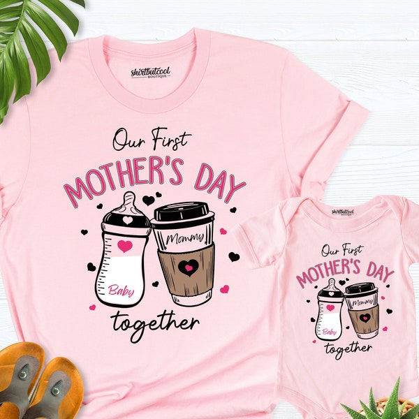 first mothers day gift for baby, 2024 our first mothers day shirt, matching 1st mothers day outfit, mother Boy girl baby shirt, new mom gift