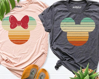 Sunset Mickey head Shirt, Minnie ears shirt, Disney vacation shirt, Disney party shirt, Disneyland Disneyworld Matching Family Travel Shirt