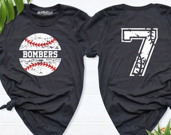 Baseball T-shirt, Custom Baseball Team Name and Numbers Shirts, softball player shirt, Baseball Boy Shirt, baseball tees, Baseball Mom shirt