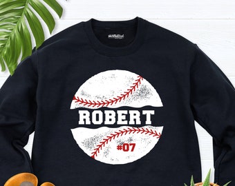 baseball mom sweatshirt hoodies, baseball player name number sweatshirts, baseball long sleeve, baseball gift, Personalized Baseball t-shirt