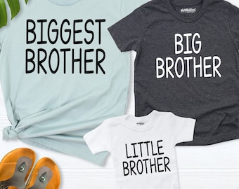 Biggest Brother Shirt, Big Brother Tee, Little Brother Shirt, Brother Announcement Tee, Sibling Shirt, Pregnancy Reveal Tee, Big Bro Tshirt